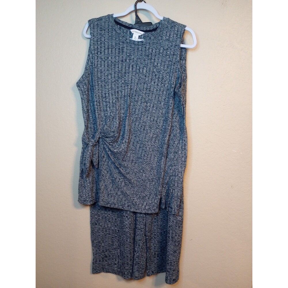 Liz Claiborne Women's Top and Pant Set Size XL Blue Rib Material